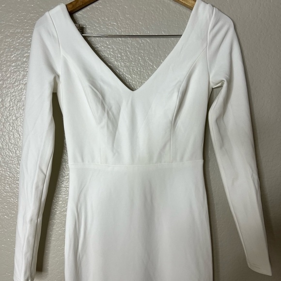 Feeling of Forever White Long Sleeve Mermaid Maxi Dress Gown Small - Picture 8 of 12